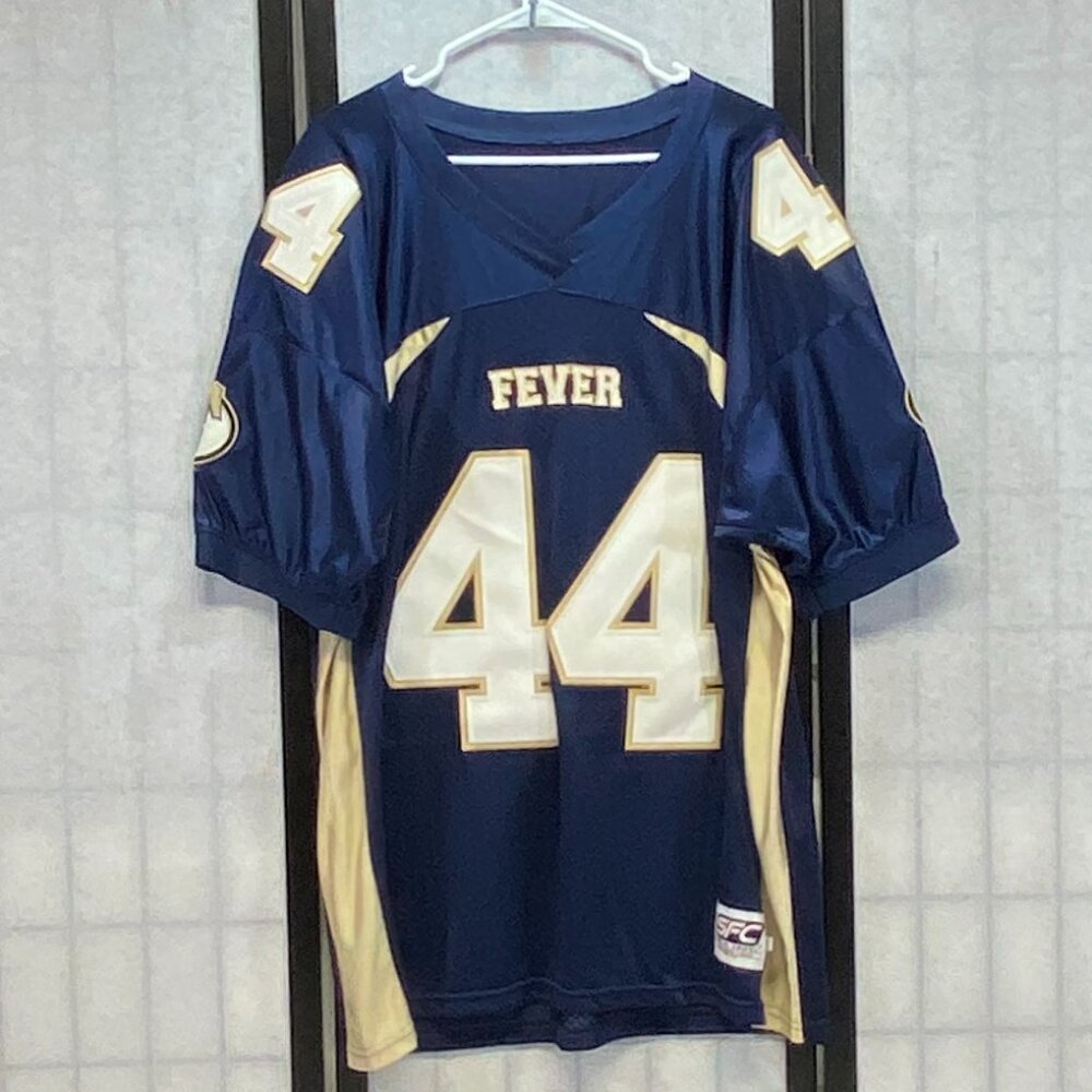 SFC Tri Cities Fever Indoor Arena Football Game Jersey #44 Blue Gold White XXL